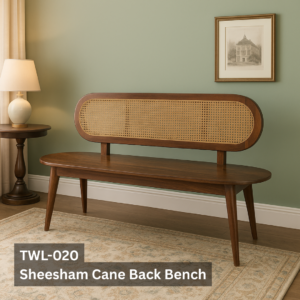 Sheesham Cane Back Bench – 2-in-1 Seating & Style